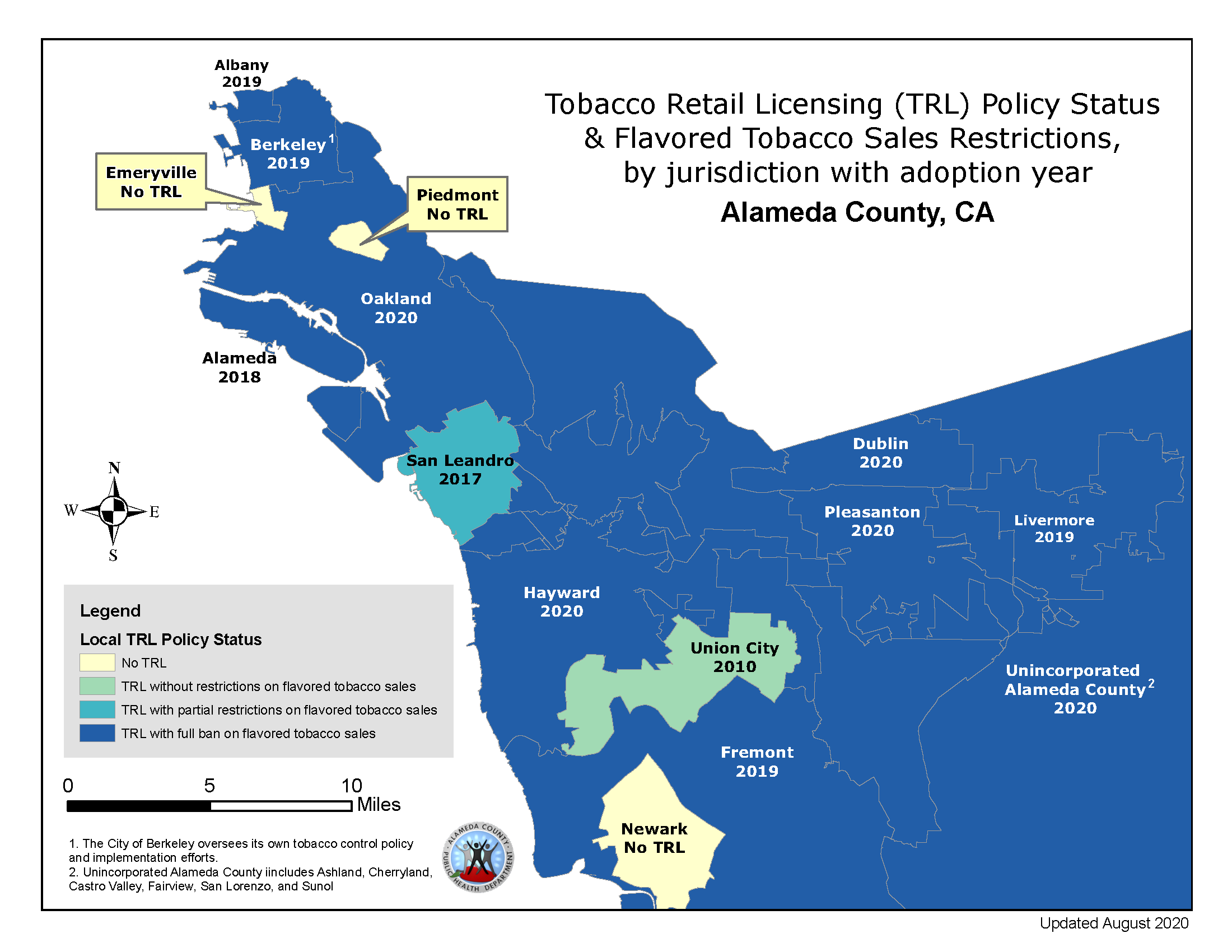 Tobacco Retail Licensing Map of Alameda County